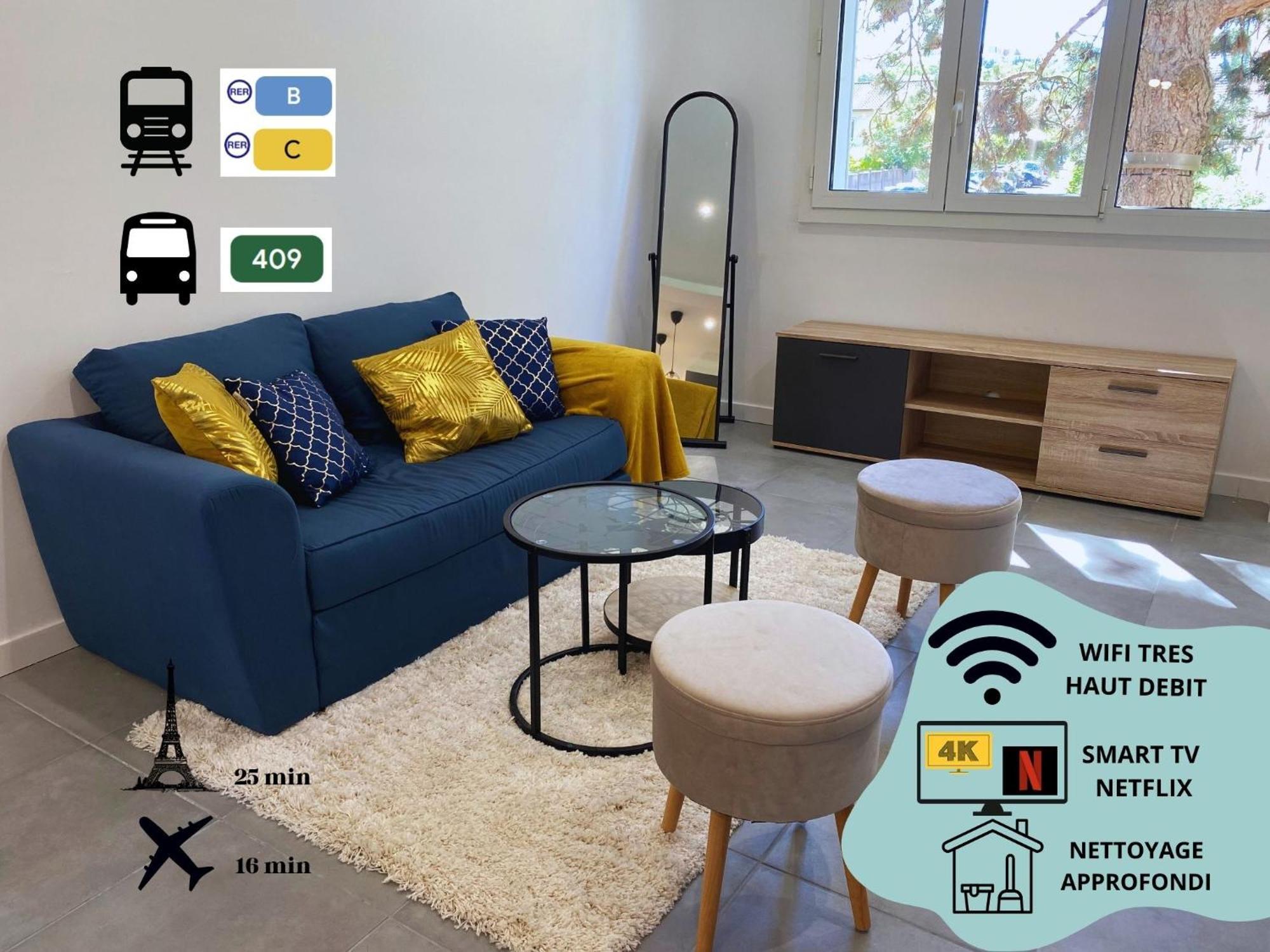 Bel Appartement Antony, 8Min Rer B A Pied, Proche Paris Et Orly المظهر الخارجي الصورة
